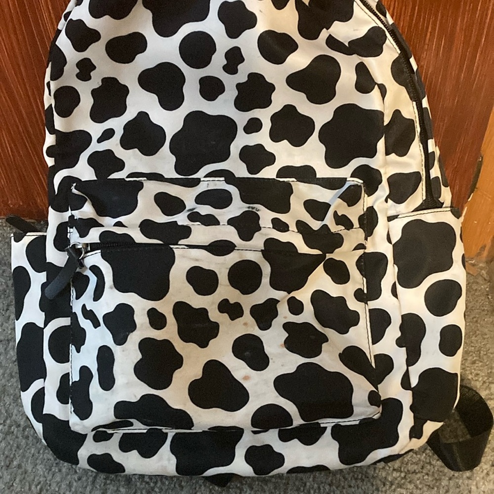 Cow print backpack lots of pocket space